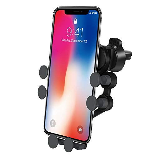 CGBOOM Car Phone Holder, Phone Holder for Car Gravity Auto-Clamping Phone Mount Upgrade Handsfree Car Mount Compatible with iPhone Xs MAX/X/XR/8/7, Galaxy Note9/S10+/S10/S9+/S9-Black