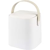 Tutma Saplı İ&ccedil; Kovalı Tezgah &Uuml;st&uuml; Mutfak &Ccedil;&ouml;p Kovası, 4 Litre, Kilitli Kapak, Click Kapak, 20x20x22 cm (BEYAZ, 4 LİTRE)