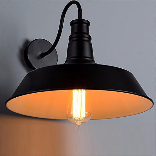 Personalized creative retro iron wall lamp industrial pot cover bar corridor bedroom antique wall Lamp,White,26cm