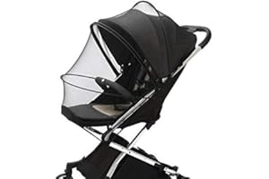 GOLDMIKY Mosquitera Universal con Cremallera para Cochecito de Bebé o Carrito de Bebé, Malla Fina, Resistente a Desgarros y Lavable; Protección Ideal contra Avispas y Mosquitos (Negro)