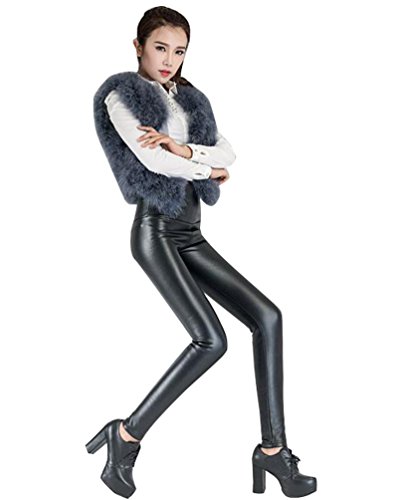 thick leather look leggings