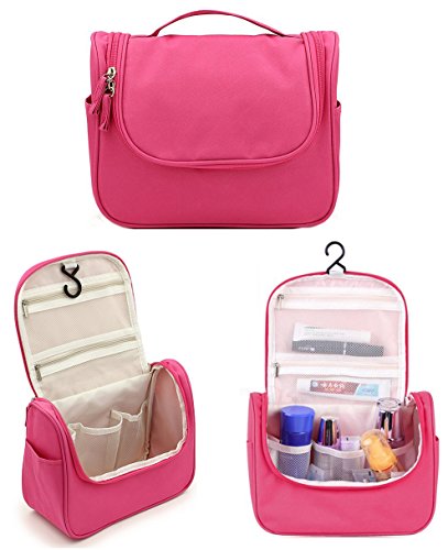 CINEEN Wasserdicht Kosmetiktasche Reise Make-Up Kosmetikkoffer Verfassungsbeutel Schminktasche Kulturbeutel Zweischichtig Klein Tupfen Toiletry Bag Handtasche