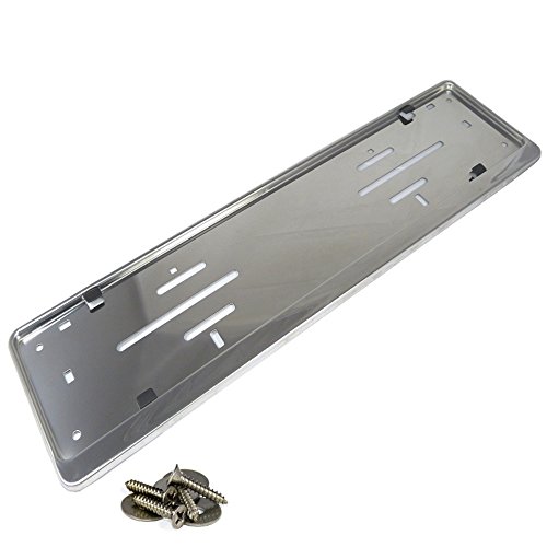 L&P Car Design GmbH L&P A199-1 Stück Kennzeichenhalter Edelstahl poliert Nummerschildhalter V2A spiegelpoliert 100% Edelstahl INOX C.4580 (1)