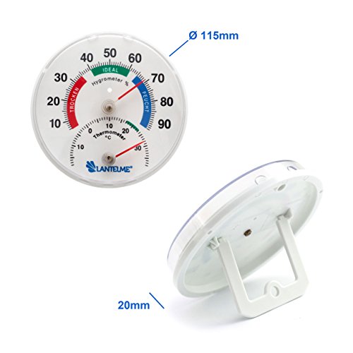 Lantelme 5976 Thermometer – Hygrometer 3 Stück Set – Analog und Bimetall - 5