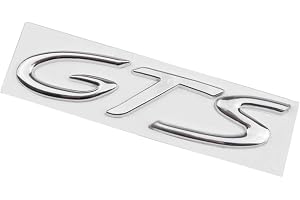 for Porsche 3D GTS ABS Emblem Badge - Replacement Decal for Panamera, Cayenne, Macan, 911 (991/997/996), Cayman (Chrome)