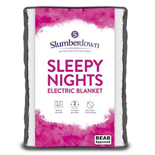 Slumberdown Coperta elettrica Invernale, Calda, Bianco, Double, 120x135 cm