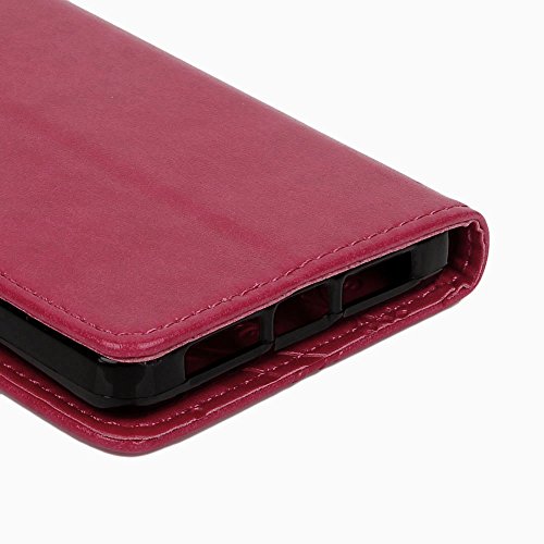 bq Aquaris E5s bq Aquaris E5 4G LTE Funda Libro de Suave PU Leather Cuero Impresi  n Cordel de mano- Mavis s Diary Carcasa Con Flip case cover Cierre Magn  tico Funci  n de Soporte Billetera con Tapa para Tarjetas-Dise  o de Mariposa y flores rose red