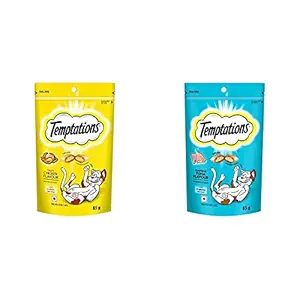 Temptations Cat Treat, Tasty Chicken Flavour - 85 g & Cat Treat, Tempting Tuna Flavour - 85 g