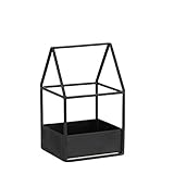 Gewächshaus klein aus Metall, schwarz lackiert