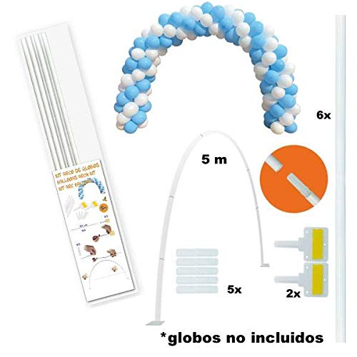 ESTRUCTURA PARA ARCO DE GLOBOS 5 METROS CON SOPORTES ADHESIVOS. ESPECIAL PARA FIESTAS DE CUMPLEAÑOS
