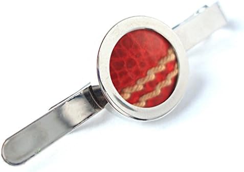Cricket Ball Tie Slide Made using a Real Cricket Ball set into a silver tone tie slide