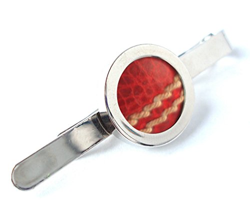 Cricket Ball Tie Slide Made using a Real Cricket Ball set into a silver tone tie slide