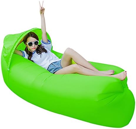 JINYJIA Lazy Lounger Sleeping Bag, Portable Outdoor Indoor Air Sleep Sofa Laybag Couch Bed, Nylon Waterproof Collapsible, Beanbag for Lounging, Summer Camping, Beach, Fishing
