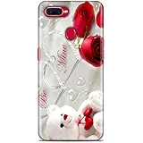 Shengshou Mobile Back Cover for Oppo F9 Pro Design Teddy Bear Rose ABC1089T31741