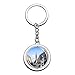 Price comparison product image Edinburgh Royal Mile UK England Keychain 3D Crystal Creative Spinning Round Stainless Steel Keychain Travel City Souvenir Collection Key Chain Ring