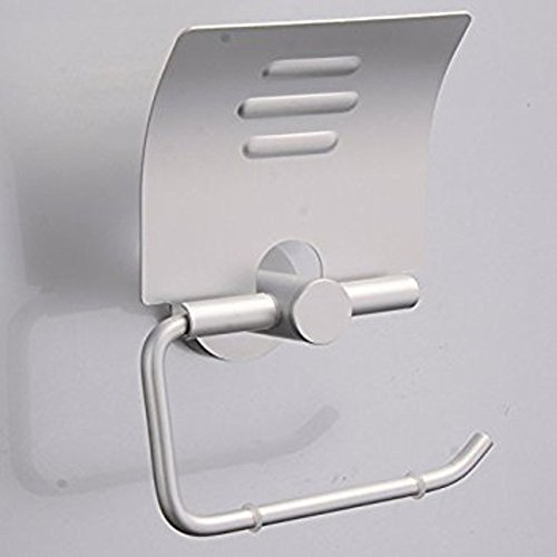Premium Design Toilettenpapierhalter, matt-gebürstet, rostfrei, hochwertiger Klopapierhalter mit Deckel fürs WC - 6