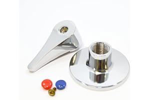 FLUVIA Embellecedor de Llave de Paso con Mando Palanca, Zamak Cromado Pulido, 69x54 mm, Compatible con Ducha y Grifo Empotrado (MANDO PALANCA)