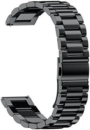 ANMU Stainless Steel Metal Watch Band 16mm 18mm 20mm 22mm Quick Release Replacement Watch Strap for Mens Womens Sport Watchbands (22mm, Black)