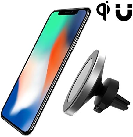 Qi Fast Wireless Car Phone Charger, [360°Rotatable] 2-in-1 Wireless Car Phone Charger With Magnetic Car Mount Holder,Air Vent Car Mount and Dashboard Magnet Car Holder Cradle, Fast Charging for Samsung GalaxyS9/S9+/Note8/S8/S8+/S7/S6 Edge+.QI Wireless Standard Charge for Fit all Qi Enabled Devices
