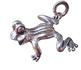 925 plata colgante rana de la suerte collar joyas arte Tailandia A20