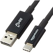 AmazonBasics USB Type-C to USB-A Male 3.1 Gen2 Cable - 3 Feet (0.9 Meters) - Black