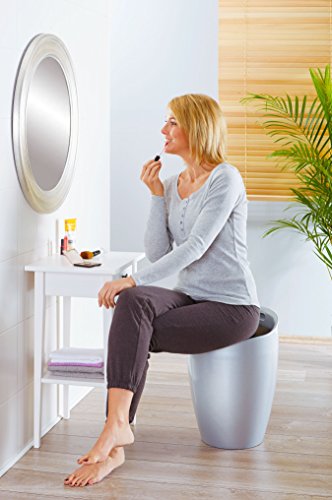 Wenko 21772100 Hocker Candy Badhocker, mit abnehmbarem Wäschesack, Kunststoff – ABS, 36 x 50,5 x 36 cm, Silber - 3