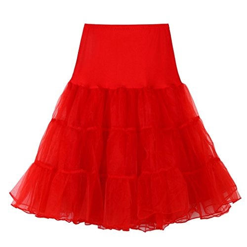 Tutu Dancing Jupe, Tefamore Femmes Courte Plissée de Haute qualité pour Adulte (XL, Rouge -1)