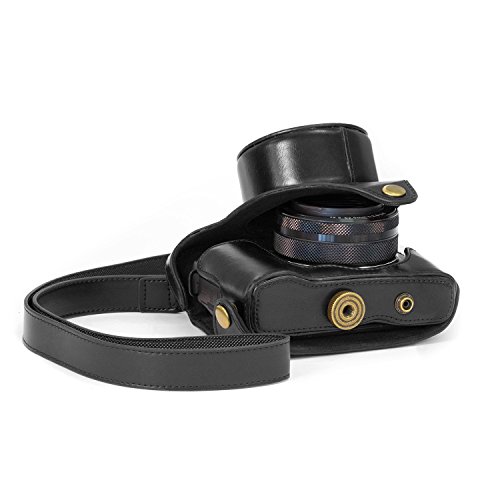 MegaGear Etui souple en cuir pour  Housse pour Canon PowerShot G1X Mark II  Noir 