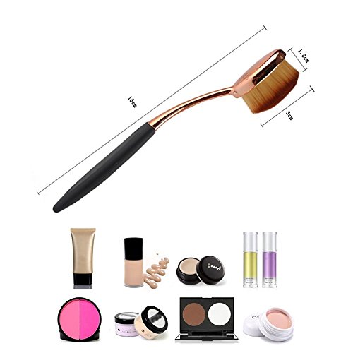 Oshide Make Up Pinsel Oval Zahnbürsten Bürste Face Puder Foundation Schmink Pinsel- Rose Gold - 3