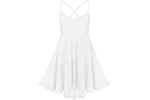 inlzdz Kids Girls Cross Back Camisole Leotard Ballet Tutu Dress Lyrical Modern Contemporary Dance wear Costumes