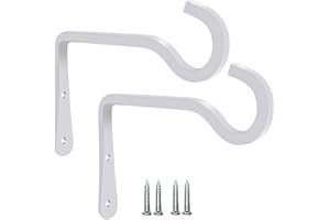 HH-LIFE 2 Stück 15x10 cm, Weiß Metall Wandhaken Hänge Halterungen, Pflanzenaufhänger Haken für den Innen und Außenbereich, Haken für Vogelfutterspender, Pflanzgefäße, Laternen, Windspiele