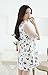 ANNO Maternity Plus Size Short Mesh Splice Sleeve Vintage Prints Pregnant Dress US M(Asian XXXXL) White
