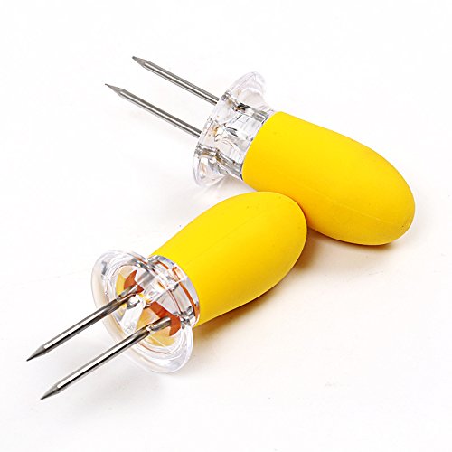 OUNONA Set von 12 Maiskolbenhalter Grillzubehör Edelstahl Nadel Schaschlikspieße Food Fruit Forks - 2