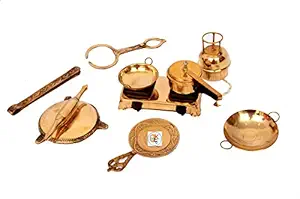 KDT Brass Kitchen Traditional Play Set/Miniature/Toy for Kids/Girls