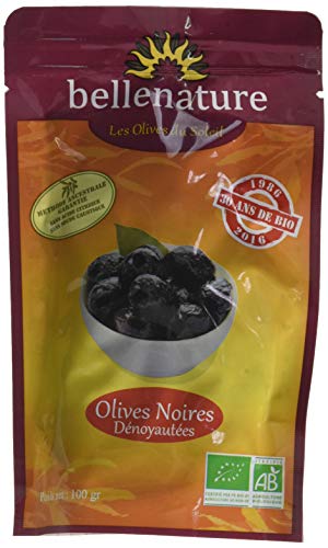 Belle Nature Olives Noires Dénoyautées Bio 100 g - Lot de 4