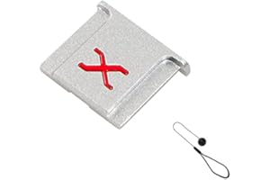 NIYI 1 x Kamera-Blitzschuh-Abdeckung aus Aluminiumlegierung für Fujifilm Fuji Kamera.Siler With Red