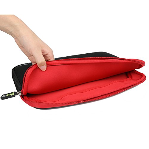 Tablet Schutzhülle, Evecase Universal 11.6 Zoll Neopren Tablet Case mit Vorderseitigem Zubehörfach für Tablets Lenovo Acer Asus iPad Samsung – Schwarz / Rot XL - 7