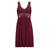 95% Viskose, 5% Elasthan Hunkemöller Damen Slipdress Modal Lace- Gr. M, Windsor Wine