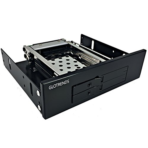 Bahia de disco duro interno - GLOTRENDS H252K Cajas Rack móvil con cable sata para 2 bahía de disco duro SATA I/II/III de 2.5