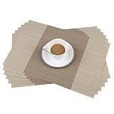 Leicht zu reinigen: Die geflochtenen Platzdeckchen können gewaschen oder einfach nur abgewischt werden. Kein Verblassen, keine Flecken, schnell trocknend.