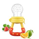 Brosuper Fresh Food Fruit Milk Feeders Soft Bite Nipple Pacifier Nibbler Safe Feeding Tool(Red)