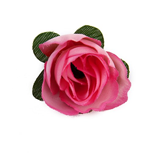 50 Stk. 3cm künstliche Seide Rosen Köpfe Hochzeit Blumendekoration (Rosa) - 2
