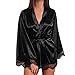 Produktbild MIRRAY Damen Satin Nachtkleid Silk Dessous Nachthemd Nachtwäsche Reizvolle Kimono Robe