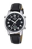 Master Time Funk Quarz Herren Uhr Analog-Digital Lichtfunktion mit Leder Armband MTGA-10457-22L