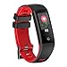 Produktbild FLY Intelligenter Blutdruck des Farbschirms Intelligentes Blutdruckblut-Sauerstoffherzfrequenzüberwachungsbewegung Multi-Vorwahlknopf Wiedereinbau Bluetooth Intelligente Uhr (Farbe : Red)