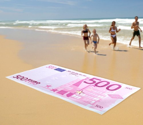 PEARL Mikrofaser-Strandtuch im 500-Euro-Schein-Design, 180 x 90 cm - 3