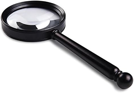 Miaozaigou 10 times magnifier handheld child old man reading watch repair enlarge mirror optical glass HD (Working Fine HD White Glass Middle Age Reading Metal Frame Handle) (UnitCount : 8X)