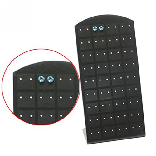VORCOOL Schmuckständer Halter Ohrringständer 72 Löcher Ohrsteckerständer (Schwarz) - 2