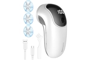 Quitapelusas Electrico, [Actualización de Sharp] Homtronics Recargable Quita Pelusa Portátil con 4 Cuchillas, 3 Velocidades, Eficiente y Potente Quita Bolas Ropa Pequeño para Ropa, Sofa (Blanco)