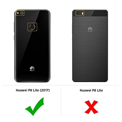 Huawei P8 Lite 2017 Hülle Case, Elekin Soft-Flex Capsule Premium Schwarz TPU Matte Oberfläche Cover Handyhülle Schutzhülle Schmaler Telefonschutz für das Huawei P8 Lite 2017 – Schwarz - 2